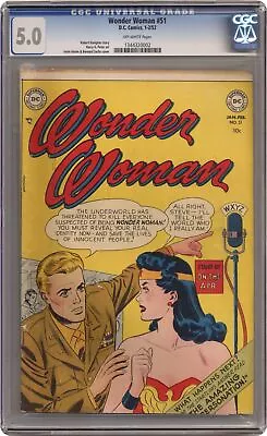 Buy Wonder Woman #51 CGC 5.0 1952 1344320002 • 298.99£