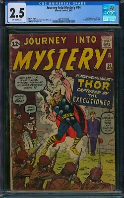 Buy JOURNEY Into MYSTERY #84 ⭐ CGC 2.5 ⭐ 1ST JANE FOSTER 2ND THOR! Marvel Comic 1962 • 850.39£
