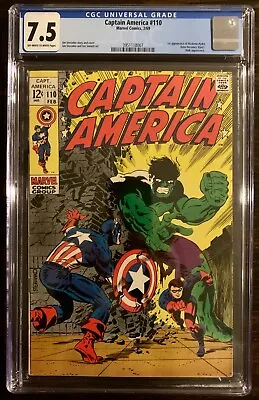 Buy Captain America #110 CGC 7.5 OW/W 1st Madame Hydra Viper - Hulk App Marvel • 135.91£