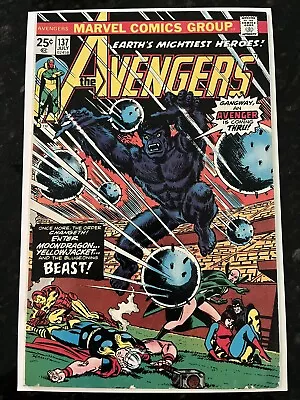 Buy Avengers #137 (1975 Marvel) Beast Moondragon X-Men Joins F/VF Bronze Age Comic • 9.71£