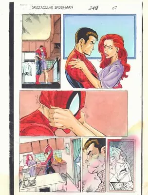 Buy Spectacular Spider-Man #244 P.7 Color Guide Art - Peter & MJ - By John Kalisz • 23.30£