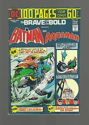 Buy Brave & The Bold #114 (DC, 1974) VF 8.0, Batman & Aquaman, 60 Cent Cover • 23.30£