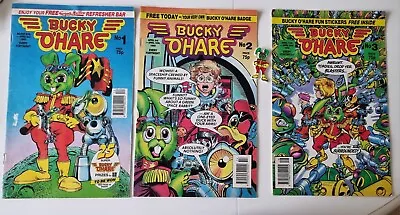 Buy BUCKY O'HARE COMICS ISSUES 1, 2 & 3 RARE UK 1992 Inc BADGE CHILDREN'S MAGAZINE • 125£