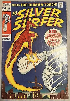 Buy Silver Surfer #15, 1970 Bronze Age, Minor Key: Human Torch Battles Silver Surfer • 31.06£