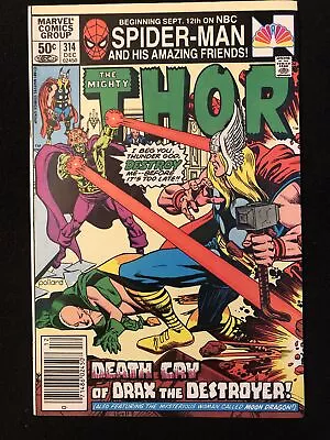 Buy Thor 314 7.0 Marvel 1981 Newsstand Origin Drax Destroyer Origin Of Moondragon Tv • 7.76£