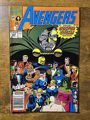 Buy The Avengers 332 Newsstand Dr Doom Paul Ryan Cover Marvel Comics 1991 • 1.51£