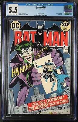 Buy 1973 Batman 251 CGC 5.5 Classic Joker Cover. • 450.43£