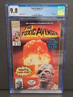 Buy Toxic Avenger #11 (1992) CGC 9.8 Troma Marvel Photo Cover Last Issue • 116.48£