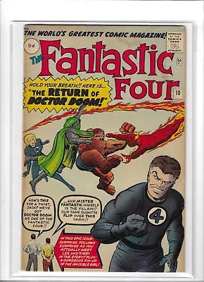 Buy FANTASTIC FOUR # 10 Very Good/Fine JANUARY 1963 3RD APP DR DOOM • 495£