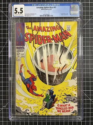 Buy Amazing Spider-Man #61 CGC 5.5 1st Appearance Gwen Stacy On Cover OW/W • 85.42£