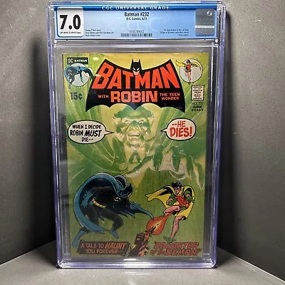 Buy Batman #232 (1971) 1st App Of Ra's Al Ghul Origin Retold Talia Cameo CGC 7.0 • 543.63£