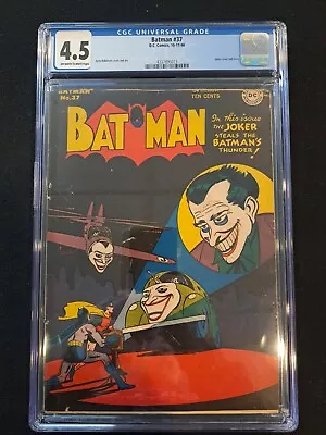 Buy Batman 37 CGC 4.5 DC Comics 1946 Joker Cover Golden Age • 1,786.20£
