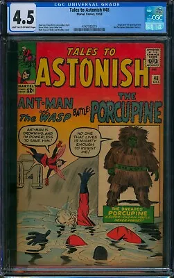 Buy Tales To Astonish #48 🌟 CGC 4.5 🌟 1st App Of The Porcupine! Marvel Comic 1963 • 104.84£