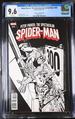 Buy Spectacular Spider-Man 300 CGC 9.6 NM+ Remastered Sketch Var Frank Miller 1:1000 • 462.08£