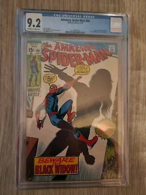 Buy Amazing Spider-Man #86 CGC 9.2 Origin Of Black Widow John Romita Sr. Cover! • 535.08£