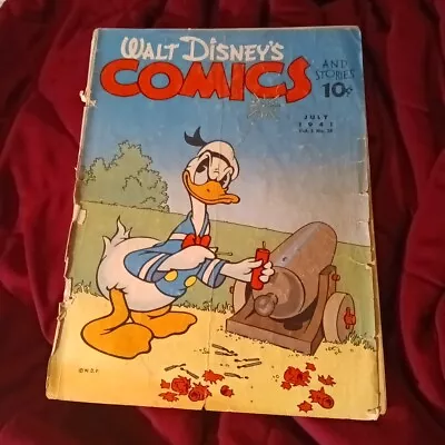 Buy Walt Disney's Comics And Stories #10 Dell 1941 Ww2 Era Mickey Mouse Donald Duck  • 581.91£