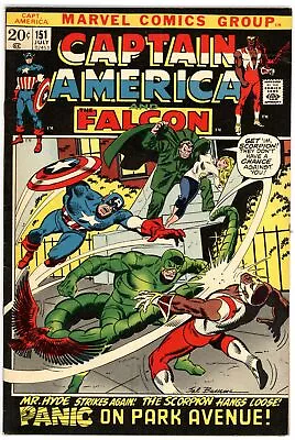 Buy Captain America (1968) #151 FN 6.0 Falcon Appearance Vs Mr Hyde And Scorpion • 7.73£