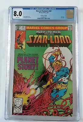 Buy Marvel Premiere 61 Cgc 8.0 Star-Lord Bronze Age Marvel Comics 1981  White Pages  • 45£