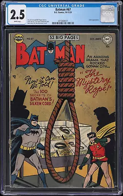 Buy 1951 DC Comics Batman #67 CGC 2.5 Joker Appearance Win Mortimer Cover • 252.39£