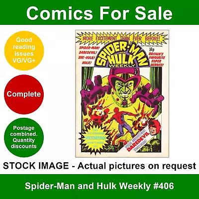 Buy Spider-Man And Hulk Weekly #406 Comic - VG/VG+ 1980 - Marvel UK • 3.99£
