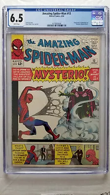 Buy Amazing Spider-Man #13 CGC 6.5 Fine+     WHITE    Origin 1st Appearance Mysterio • 1,478.20£