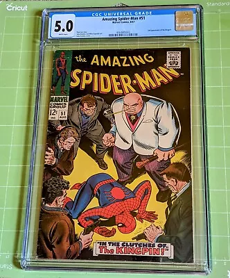 Buy Amazing Spider-Man #51 CGC 5.0 VG/FN WhPgs 1967 2nd App Kingpin & 1st Cover App • 154.55£