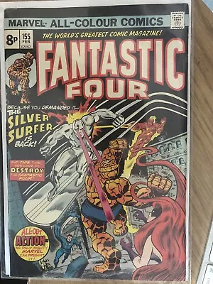 Buy Fantastic Four #155. Marvel Comics 1975 - UK Price Variants. Great Condition • 12£