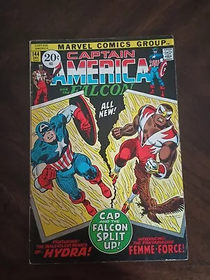Buy Captain America #144 VG+ 4.5 1971 Bronze Age Marvel Comic Key Falcon • 13.19£