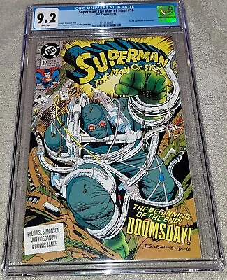 Buy DC Superman The Man Of Steel #18 December 1992 CGC Graded 9.2 Very Nice • 62.12£