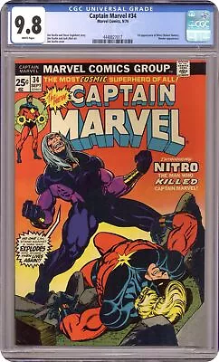 Buy Captain Marvel #34 CGC 9.8 1974 4448827017 1st App. Nitro • 1,180.44£