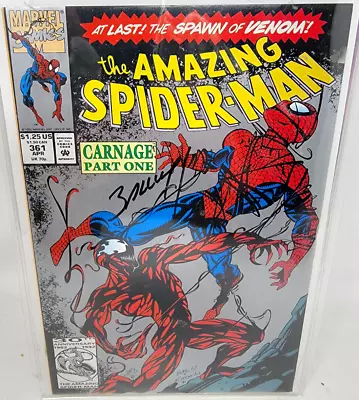 Buy AMAZING SPIDER-MAN #361 1992 9.0 1st App Carnage 2ND PRINT Signed Mark Bagley • 71.95£