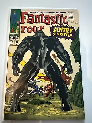 Buy Fantastic Four #64 1st App. Intergalactic Sentry! Kirby Art! Marvel 1967 • 23.29£