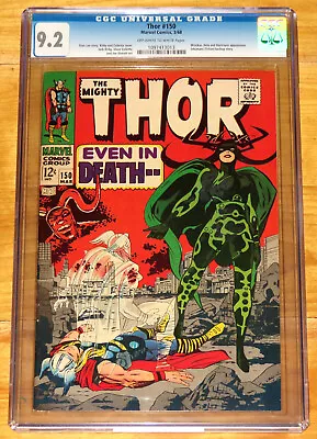 Buy Marvel 1968 THOR No. 150 CGC 9.2 KIRBY HELA COVER - MILESTONE ISSUE W/ DESTROYER • 297.44£