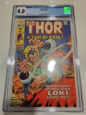 Buy Thor #191 1971 CGC 4.0 Stan Lee John Buscema Marvel Bronze Age FLASH SALE! • 35.69£