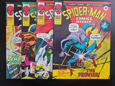 Buy Spider-man Comics Weekly #121 #122 #123 #124 Marvel Uk Weekly 1975 • 1.99£