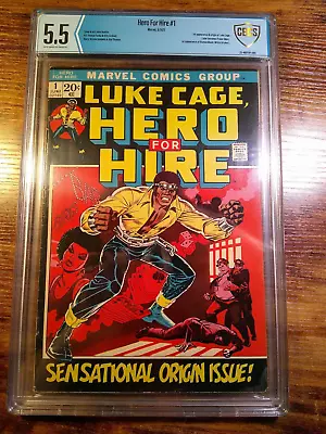 Buy Hero For Hire #1, First Luke Cage, CGC 5.5 • 306.76£