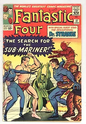 Buy Fantastic Four 27 (RESTO) Kirby! 1st DR STRANGE XOVER! 1964 Marvel Comics R051 • 93.36£