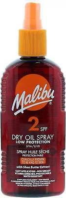 Buy Malibu Low Protection Water Resistant Non-Greasy Dry Oil Sun Spray SPF 4, 200ml • 6.89£