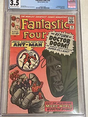 Buy CGC 3.5 Fantastic Four #16 Early DR DOOM 1st ANTMAN  1st SA MICRO-VERSE • 194.50£