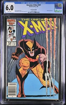 Buy Uncanny X-Men #207 CGC 6.0 Wolverine Cover White Pages Marvel 1986 Newsstand • 31.06£