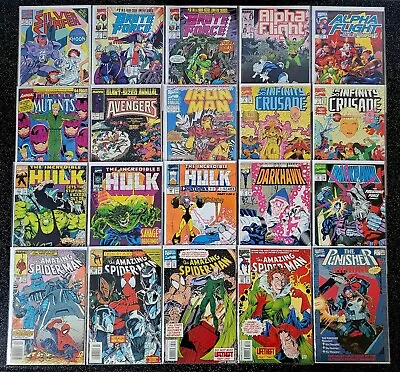 Buy Collectable Marvel Comic Box Bundle Mixed Vintage Job Lot Spider-Man Etc Set ×20 • 7.50£