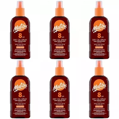 Buy 6 X 200ml Bottles Of Malibu Dry Oil Sun Tan Screen Sprays SPF 8 • 35.90£