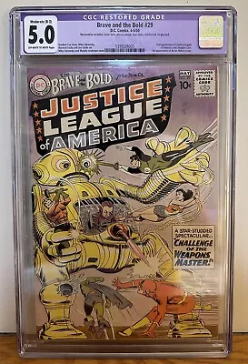 Buy Brave And The Bold #29 1960 Cgc 5.0 2nd Appearance Of Justice League Of America  • 310.64£