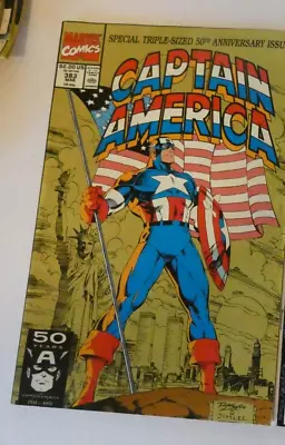 Buy Captain America #383 (1991) - Gold Ink Jim Lee Cover - 50th Anniversary - VG • 7£