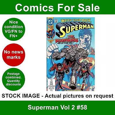 Buy DC Superman Vol 2 #58 Comic - VG/FN+ 01 August 1991 • 3.49£