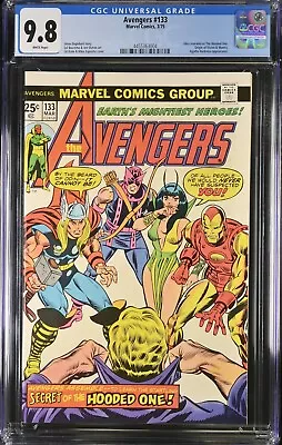 Buy Avengers #133 CGC 9.8 White Pages Origin Of Vision And Mantis Marvel Comics 1975 • 621.29£