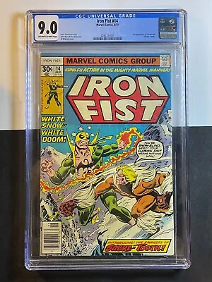 Buy IRON FIST 14 CGC 9.0 OW/WHITE Pages 1977 Key Marvel 1st Appearance Of Sabretooth • 524.20£