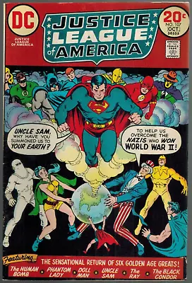 Buy Justice League Of America 107  1st Freedom Fighters! Fine+ JLA/JSA Team-Up  1973 • 38.79£