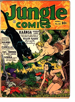 Buy Jungle Comics # 40 (FR 1.0) 1943 GGA Zolnerowich Cover.  Kaanga. Scarce. • 46.56£