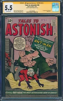 Buy Tales To Astonish #38 1962 CGC 5.5 SS Signed Larry Lieber 1st Egghead • 660.12£